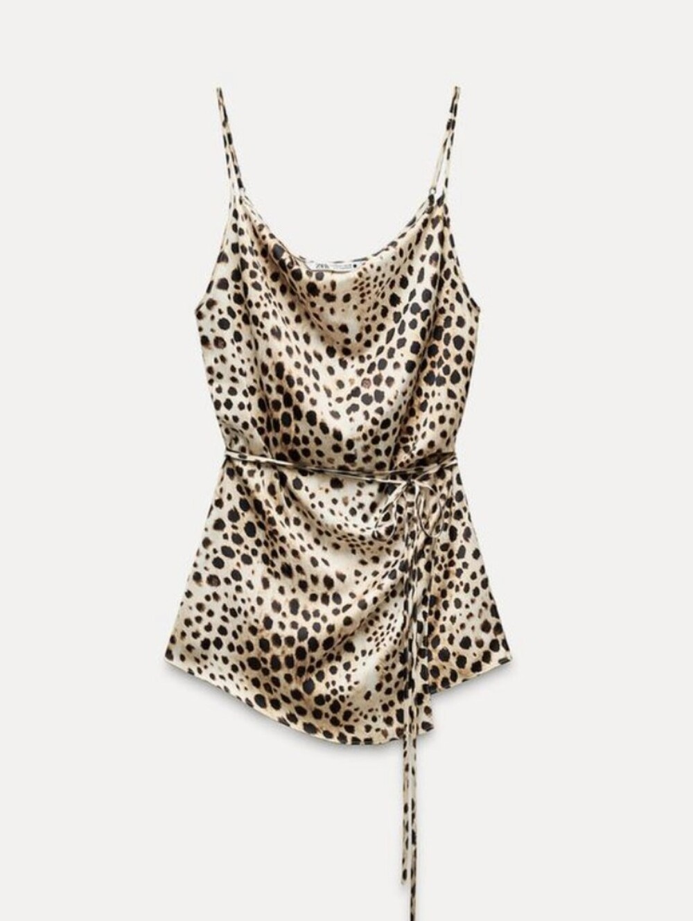 New With Tags Zara Leopard Print Satin Cami Top - Brown and Black